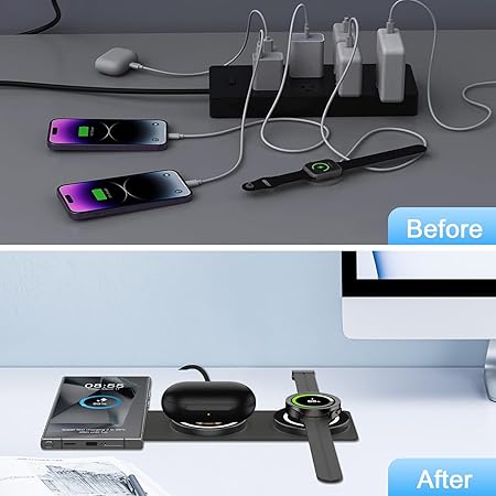 3-in-1 Foldable Wireless Fast Charger – Charge Phone, Watch & Earbuds