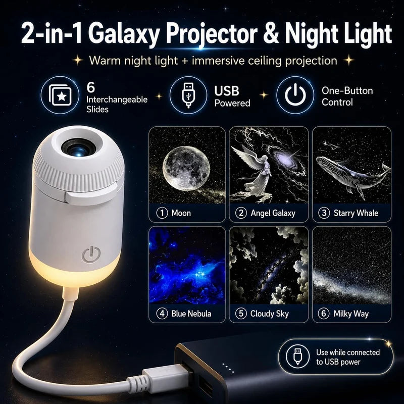 Starry Sky USB Projection Night Lamp – Ambient Room Lighting