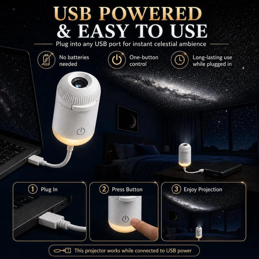 Starry Sky USB Projection Night Lamp – Ambient Room Lighting