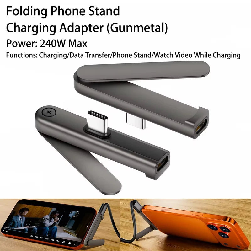 USB-C Foldable Phone Stand & Fast Charging Adapter