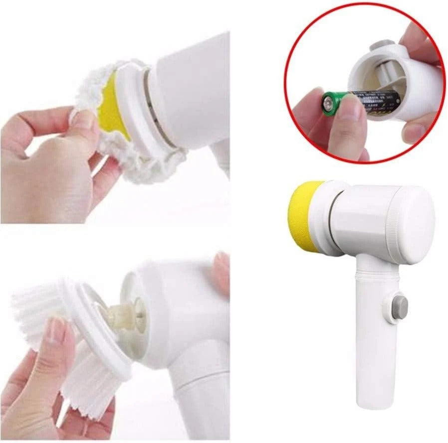 5-in-1 Electric Cleaning Brush – Multi-Surface Household Scrubber