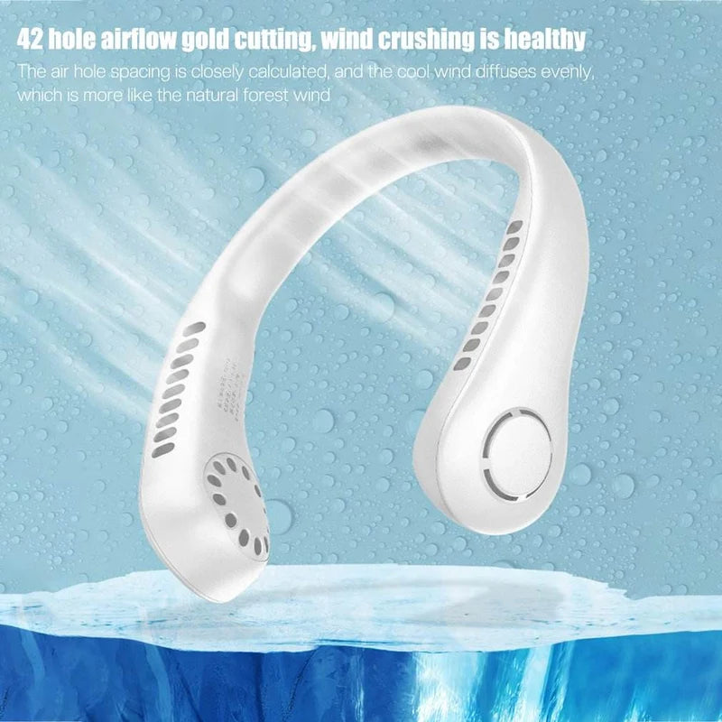Bladeless Neck Fan – Hands-Free 360° Portable Cooling
